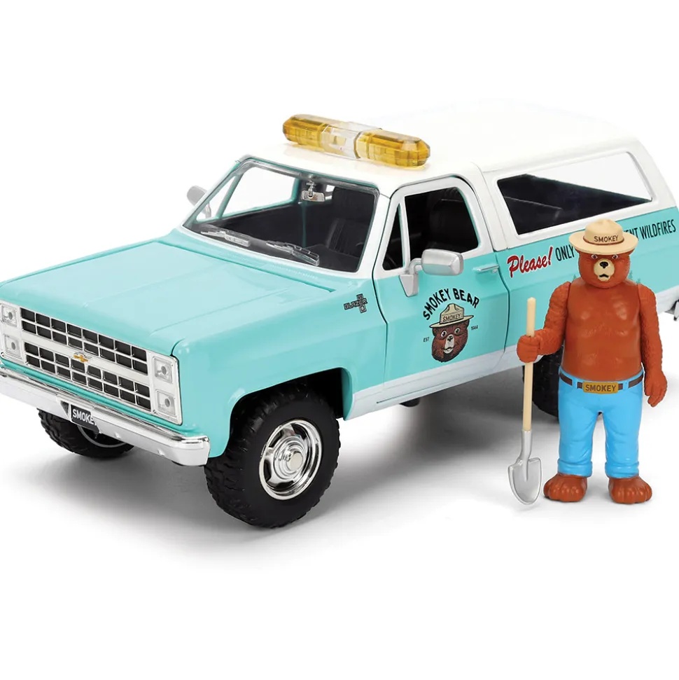 1980 Chevy Blazer W/Smokey Bear Diecast Figure 1:24 Scale Diecast Model Truck by Jada Toys