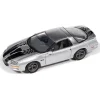 2002 Chevy Camaro SS 35th Anniversary w/Tin - Silver w/Black Stripes 1:64 Scale Diecast Model Car by Johnny Lightning