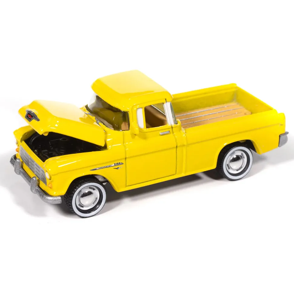 1955 Chevy Cameo Pickup - Lemon Yellow 1:64 Scale Diecast Model Truck by Johnny Lightning