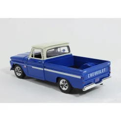 1966 Chevy C10 Fleetside Pickup - Blue w/ White Top 1:24 Scale Diecast Model Truck by Motormax