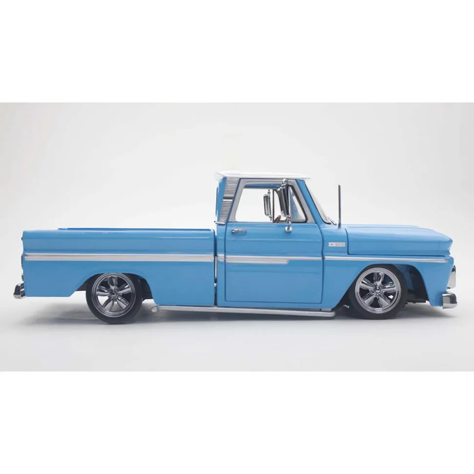 1965 Chevy C-10 Styleside Custom Pickup - Blue 1:18 Scale Diecast Model Truck by Sunstar