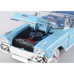 1958 Chevy Impala - Blue 1:24 Scale Diecast Model Car by Motormax