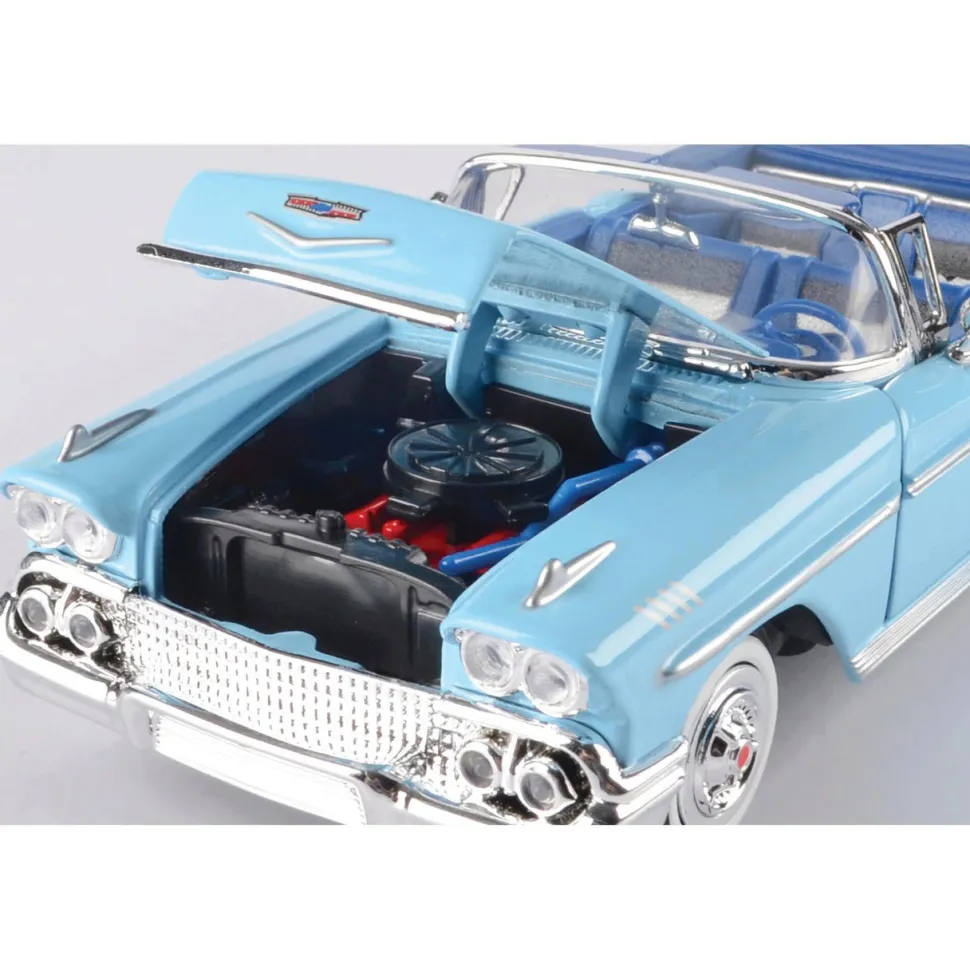 1958 Chevy Impala - Blue 1:24 Scale Diecast Model Car by Motormax