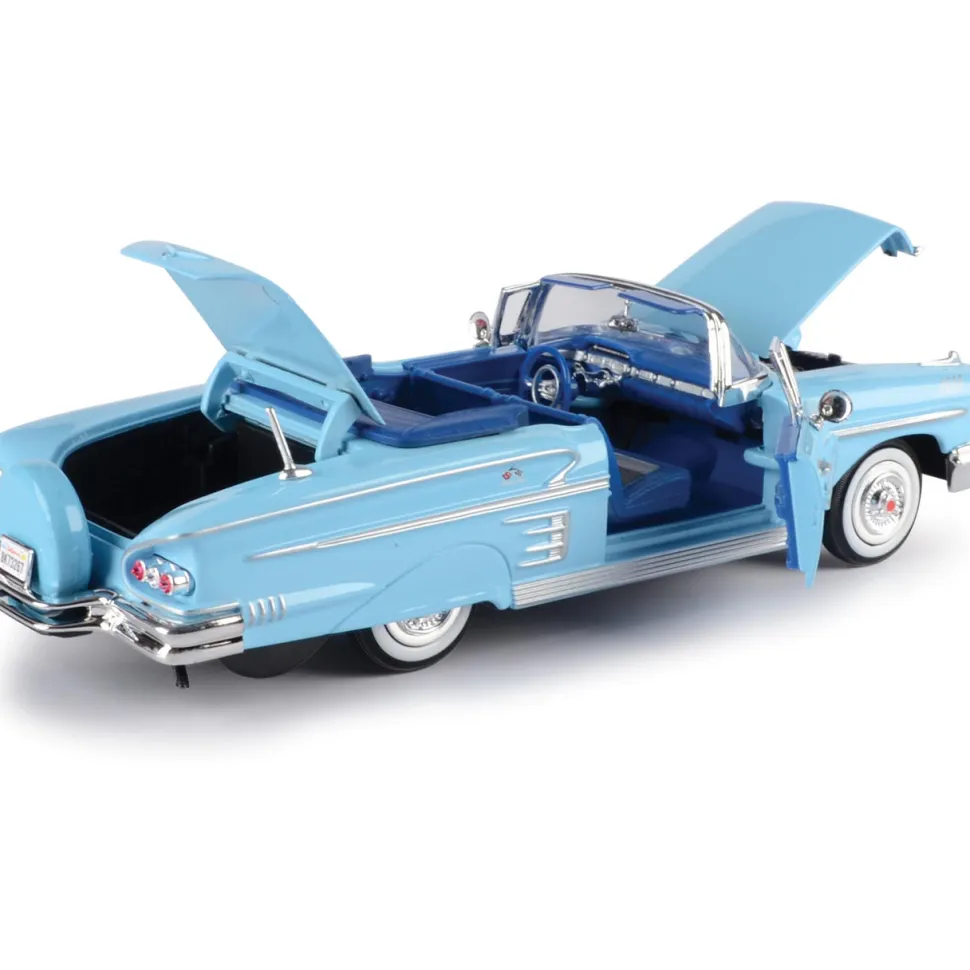 1958 Chevy Impala - Blue 1:24 Scale Diecast Model Car by Motormax