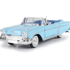 1958 Chevy Impala - Blue 1:24 Scale Diecast Model Car by Motormax