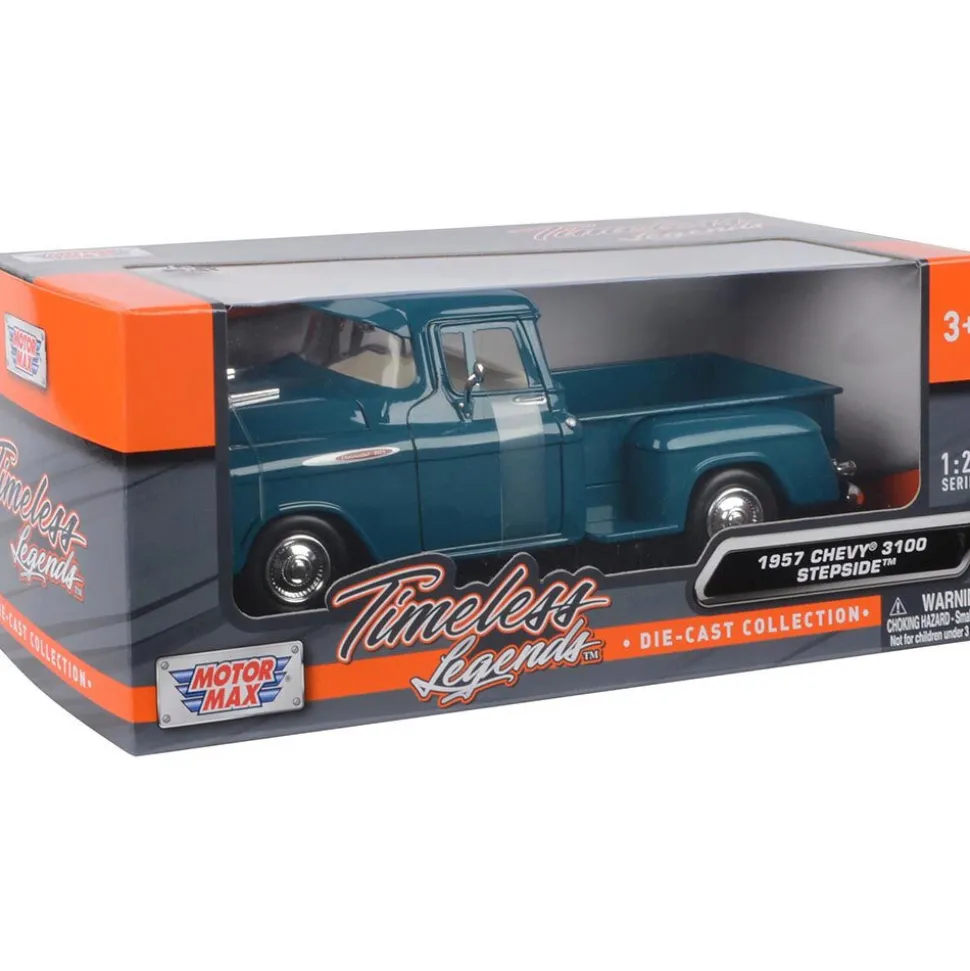 1957 Chevy 3100 Pickup - Ocean Green 1:24 Scale Diecast Model Truck by Motormax