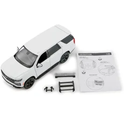 2025 Chevy Tahoe PPV Builder Kit - White 1:24 Scale Diecast Model Truck by Motormax