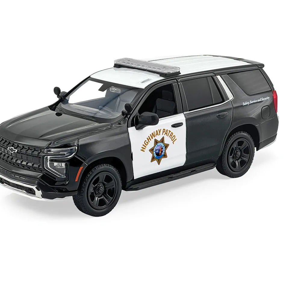 2025 Chevy Tahoe PPV - CHP - Black & White 1:24 Scale Diecast Model Truck by Motormax