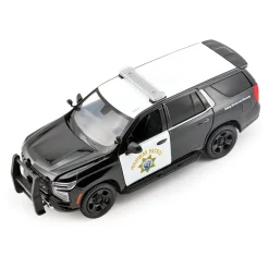 2025 Chevy Tahoe PPV - CHP - Black & White 1:24 Scale Diecast Model Truck by Motormax