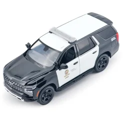 2025 Chevy Tahoe PPV - LAPD - Black & White 1:24 Scale Diecast Model Truck by Motormax
