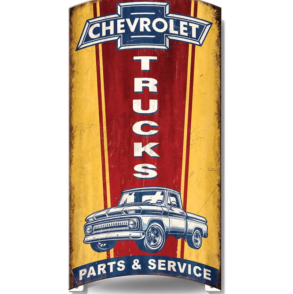Chevy Trucks Rolled 3D Metal Sign Metal Sign by Desperate Enterprises