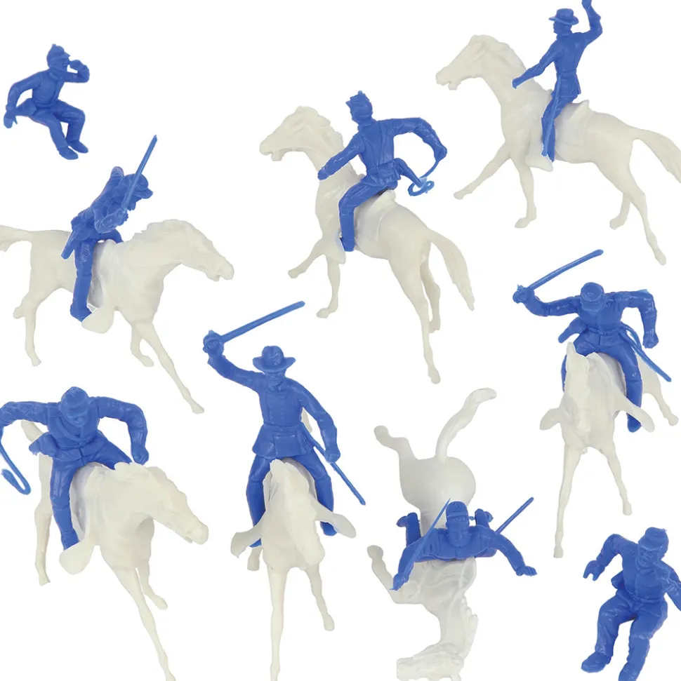 Civil War Cavalry 16pc Powder Blue Plastic Figure Playset BMC TOYS (67147) 1:32 scale Plastic by BMC Toys