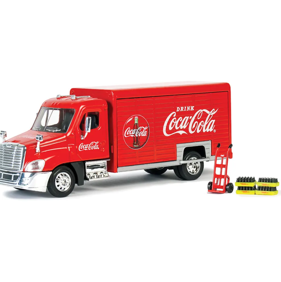 Coca-Cola Delivery Truck with Hand Truck & Soda Cases 1:50 Scale Diecast Model by Motor City Classics