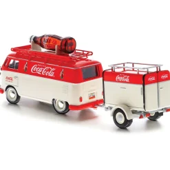 1960 Coke VW Kombi with Large Contour Bottle & Trailer 1:43 Scale Diecast Model Truck by IXO Models