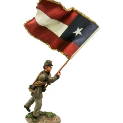 Confederate Flagbearer, 5th Texas, “Lone Star” Flag 1/30 Fig William Britain (31393) 1:30 Scale Metal by William Britain