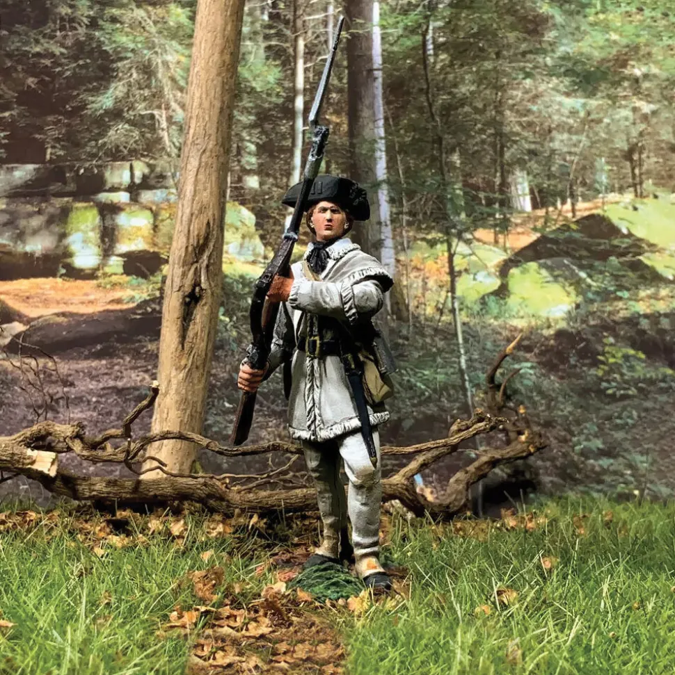 Continental Line in Hunting Shirt Alert 1/30 Figure William Britain (16137) 1:30 Scale Metal by William Britain