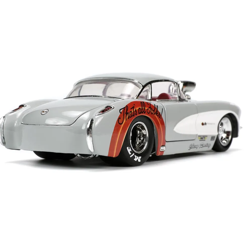 1957 Corvette w/Bugs Bunny Figure Hollywood Rides 1:24 Scale Diecast Model Car by Jada Toys