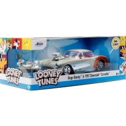 1957 Corvette w/Bugs Bunny Figure Hollywood Rides 1:24 Scale Diecast Model Car by Jada Toys