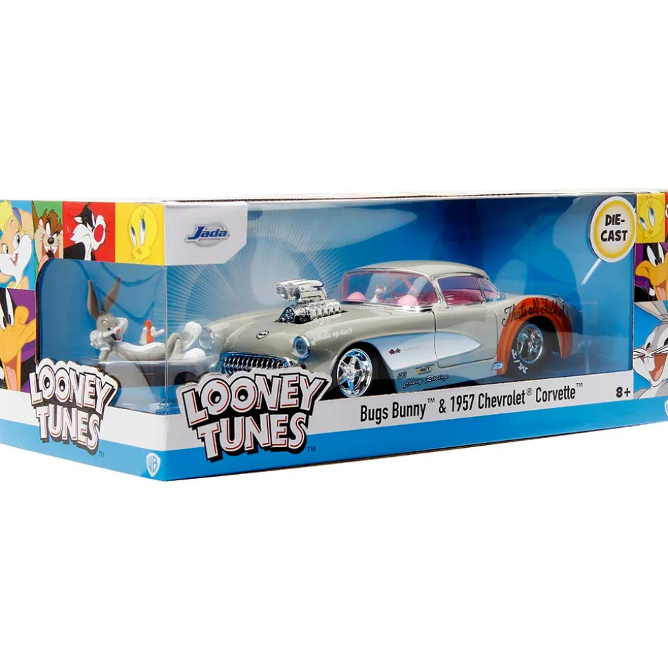 1957 Corvette w/Bugs Bunny Figure Hollywood Rides 1:24 Scale Diecast Model Car by Jada Toys