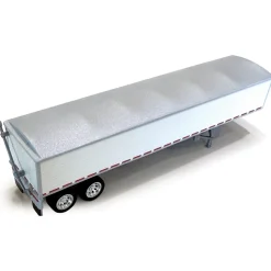 Covered Grain Trailer White with Silver Tarp 1:87 Scale Model Truck by HO Logistics