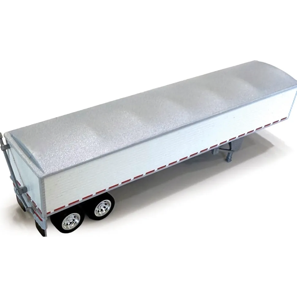 Covered Grain Trailer White with Silver Tarp 1:87 Scale Model Truck by HO Logistics
