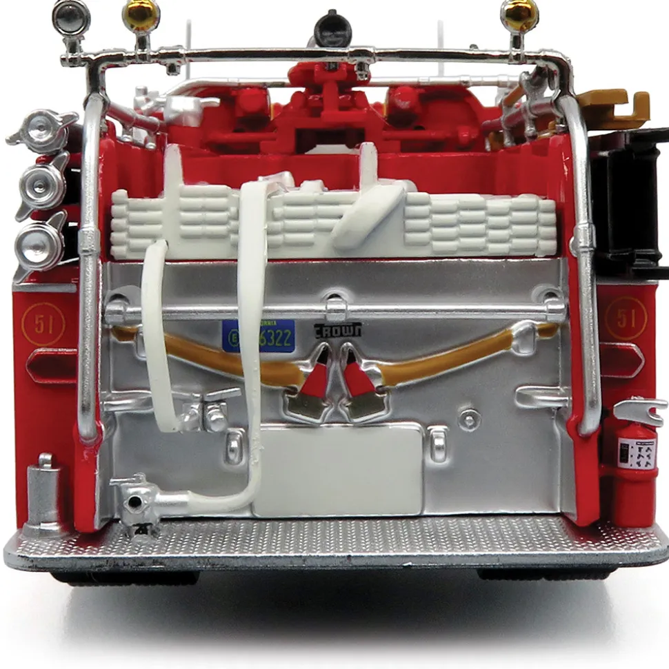 Crown Firecoach: LACOFD Los Angeles County Of | Iconic Replicas 1:50 Scale Diecast Model Fire Truck by Iconic Replicas
