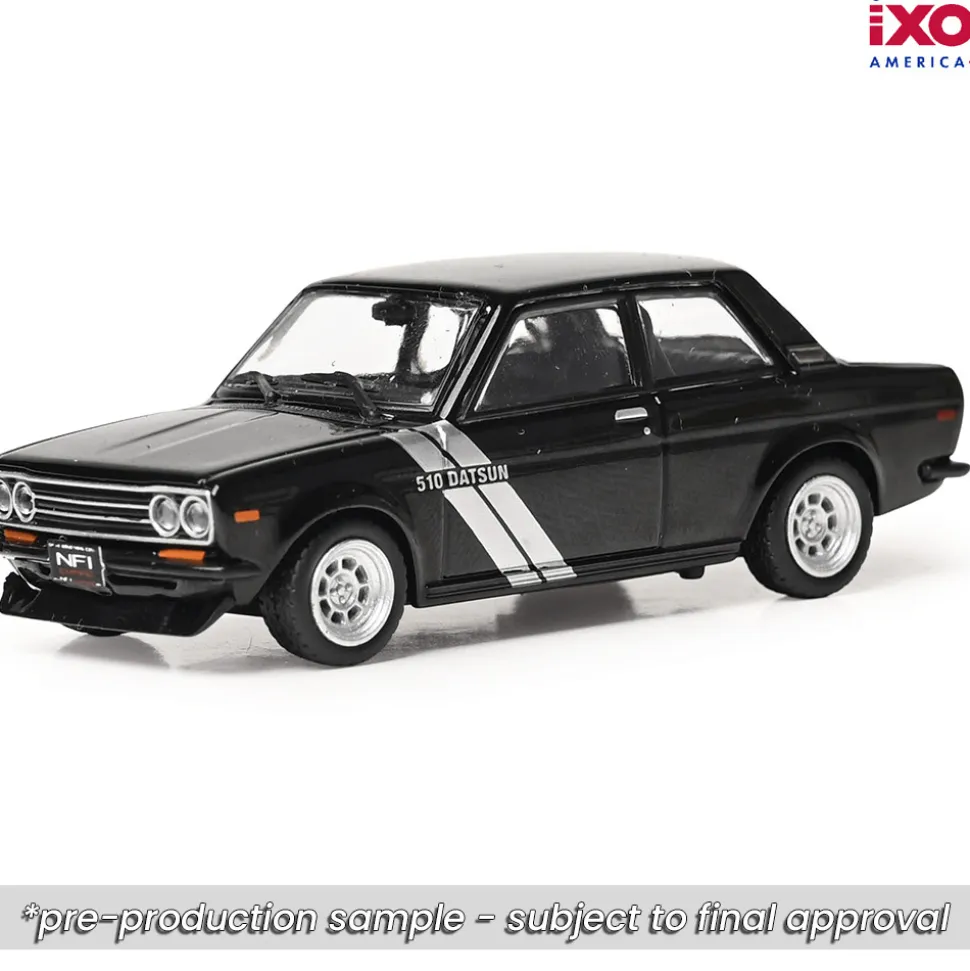 1971 Datsun 510 - Black 1:64 Scale Diecast Model Car by IXO Models