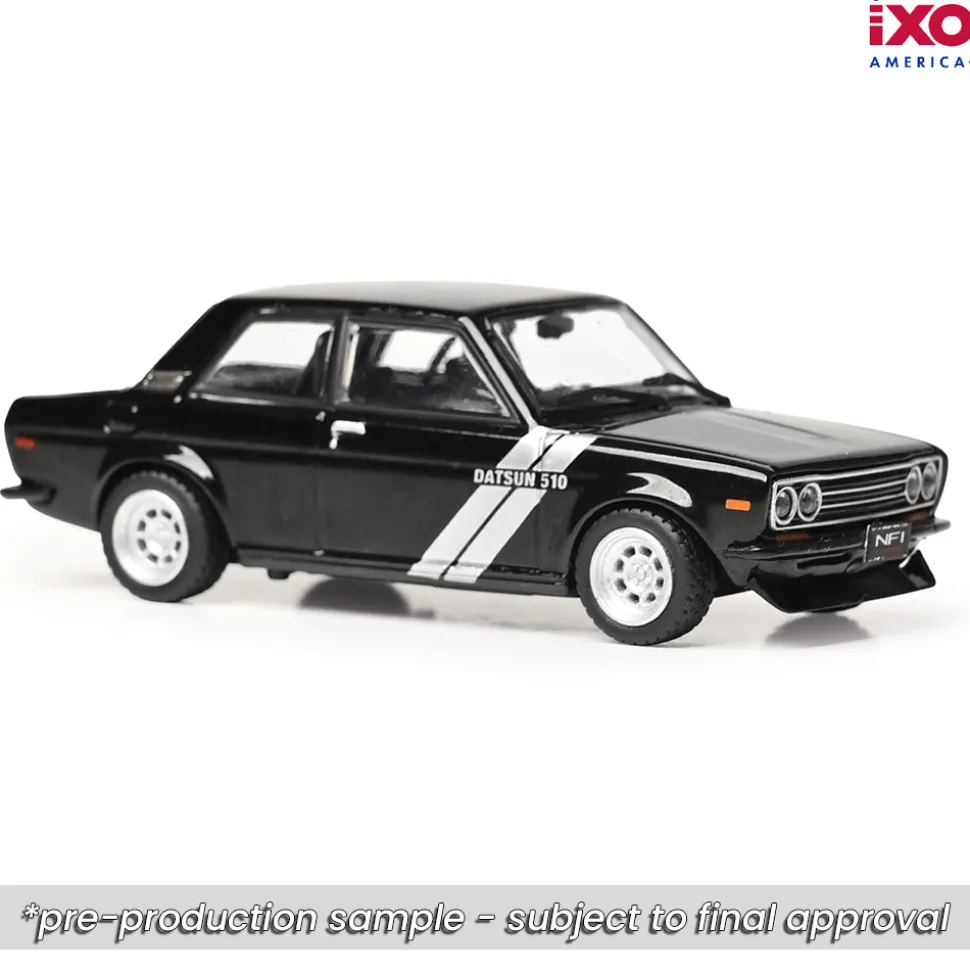 1971 Datsun 510 - Black 1:64 Scale Diecast Model Car by IXO Models