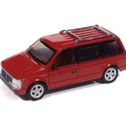 1989 Dodge Caravan Turbo - Solid Red "Flash Red-Custom Order" 1:64 Scale Diecast Model Car by Auto World