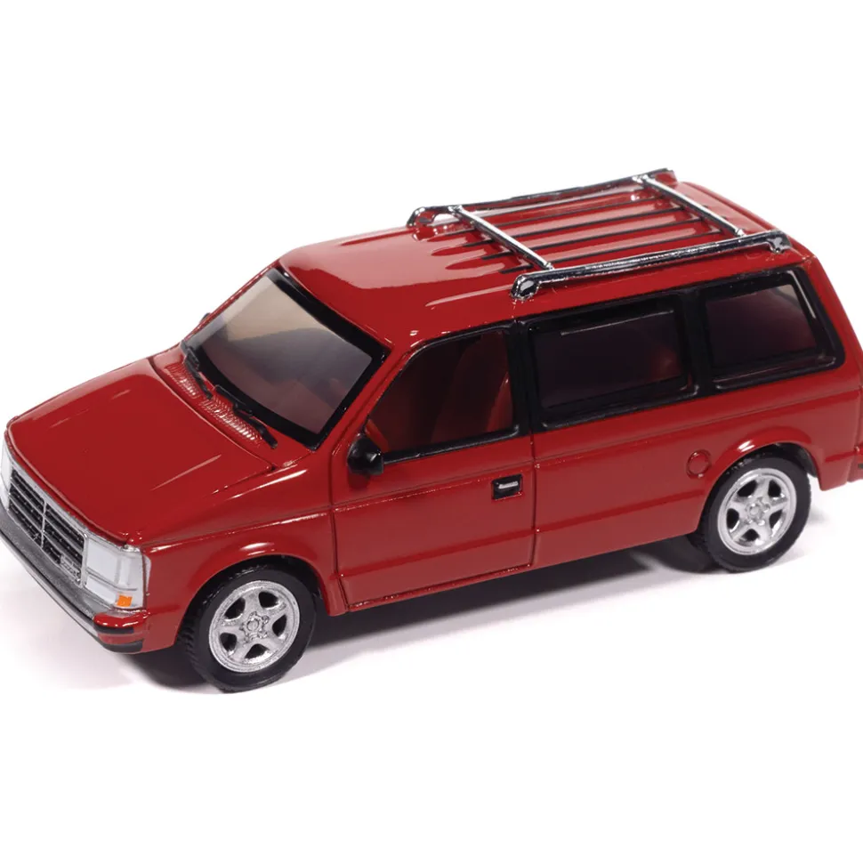 1989 Dodge Caravan Turbo - Solid Red "Flash Red-Custom Order" 1:64 Scale Diecast Model Car by Auto World