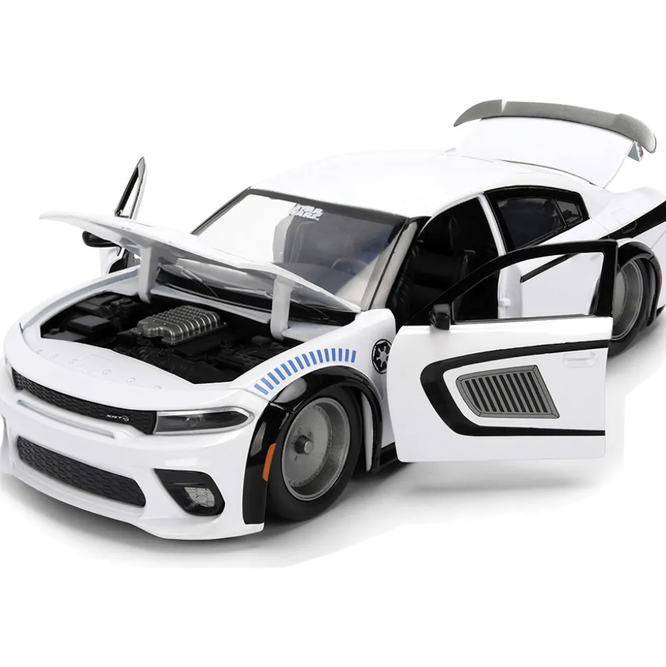 2015 Dodge Challenger Hellcat w/Stormtrooper Figure 1:24 Scale Diecast Model Car by Jada Toys