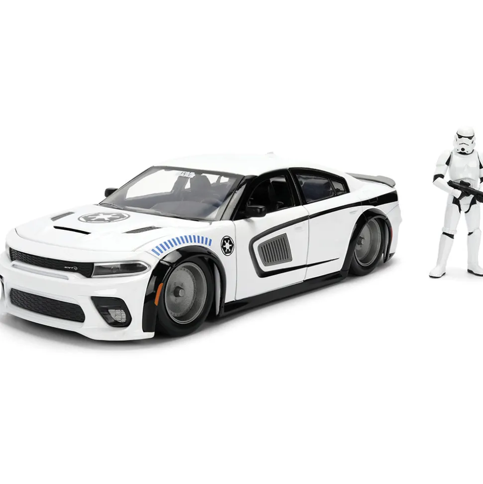 2015 Dodge Challenger Hellcat w/Stormtrooper Figure 1:24 Scale Diecast Model Car by Jada Toys