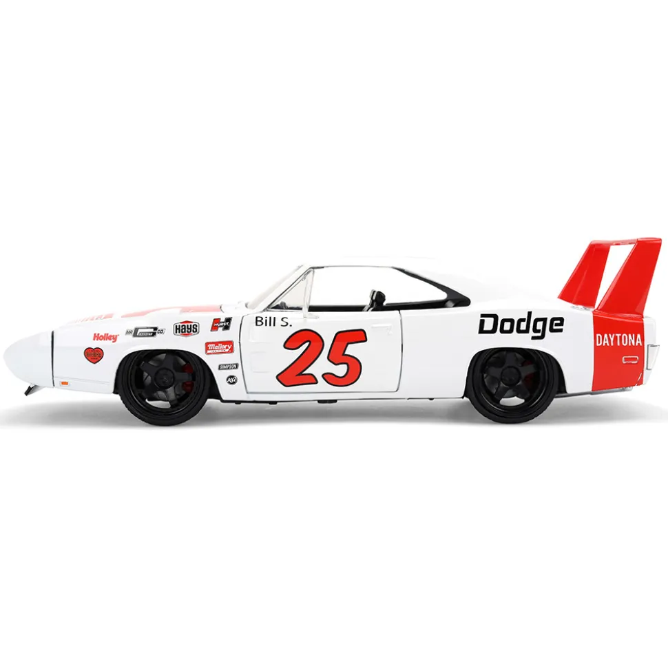 1969 Dodge Charger Daytona - White #25 1:24 Scale Diecast Model Car by Jada Toys
