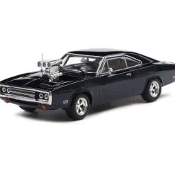 1970 Dodge Charger w/ Blown Engine - Black 1:43 Scale Diecast Model Car by IXO Models