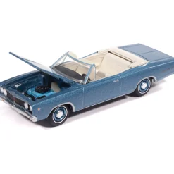 1968 Dodge Coronet 500 Convertible - Pale Blue Poly 1:64 Scale Diecast Model Car by Auto World