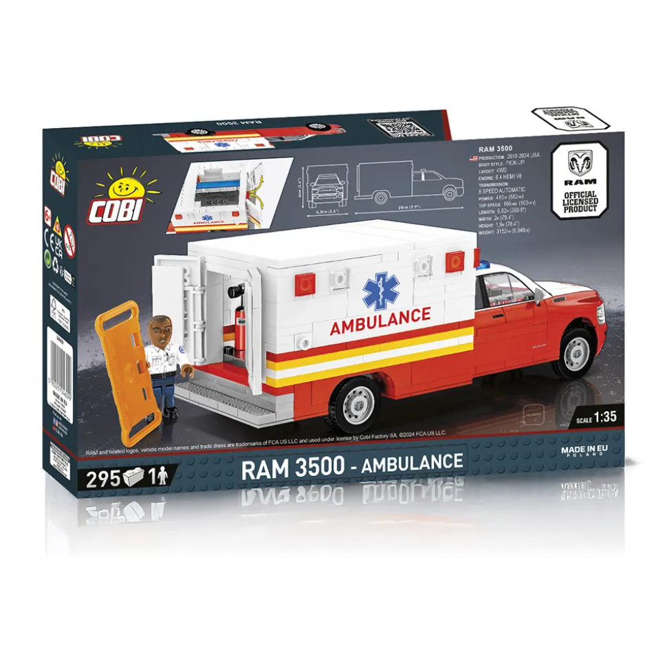 DODGE Ram 3500 Ambulance Building Brick Set 1:35 Scale by Cobi Toys