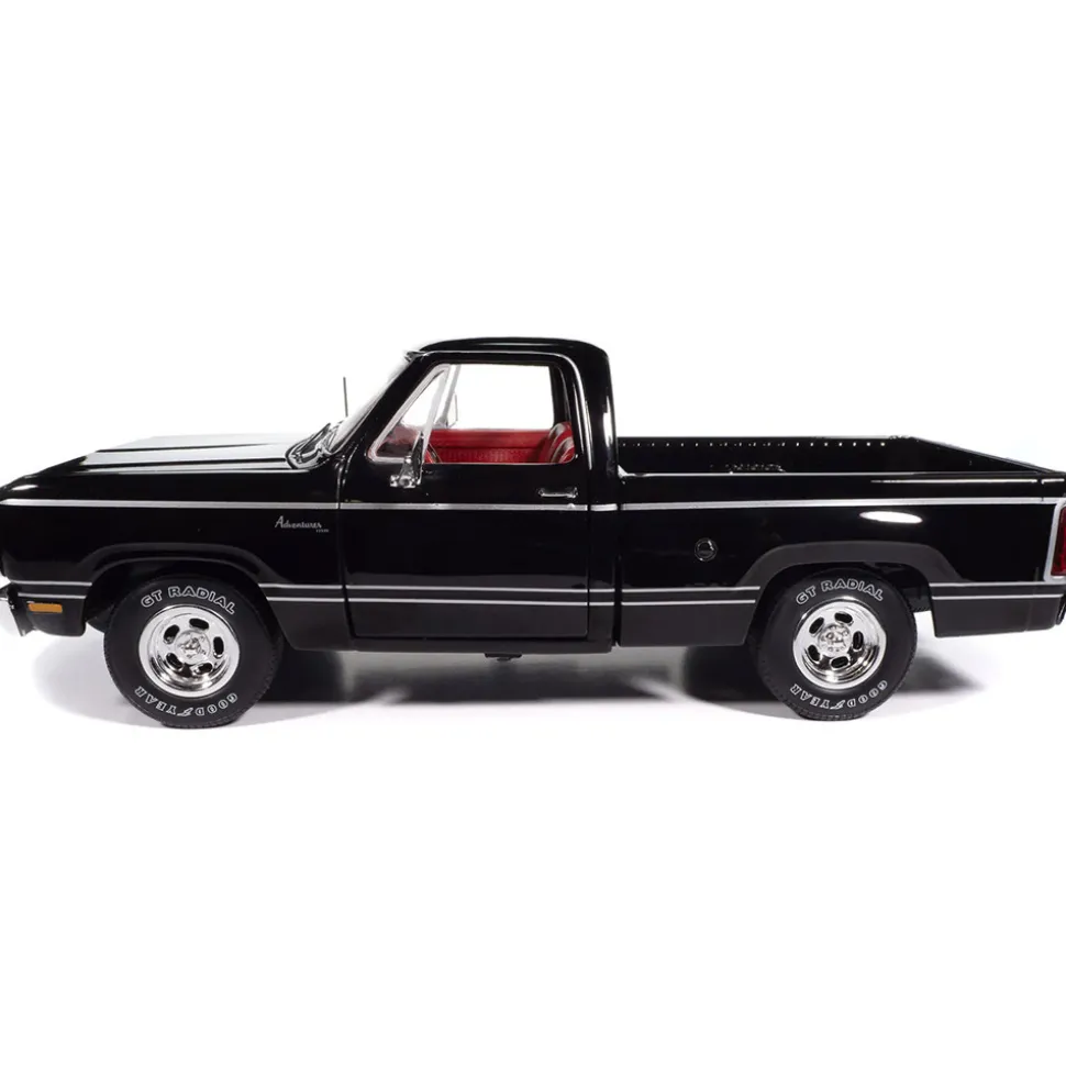 1979 Dodge SWB Sweptline Pickup Adventurer - Black 1:18 Scale Diecast Model Truck by American Muscle - Ertl