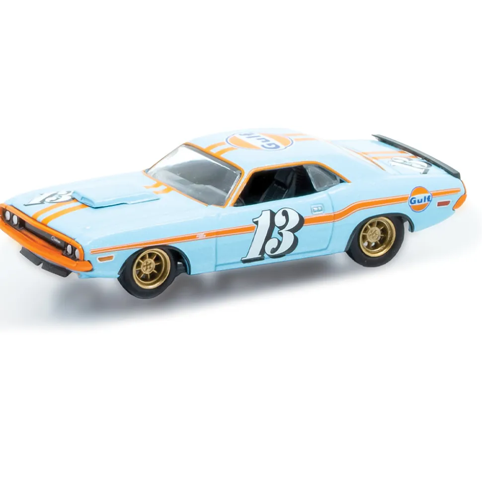 1974 Dodge Truck & 1970 Dodge Challenger T/A Gulf Edition 1:64 Scale Diecast Model Truck by M2 Machines