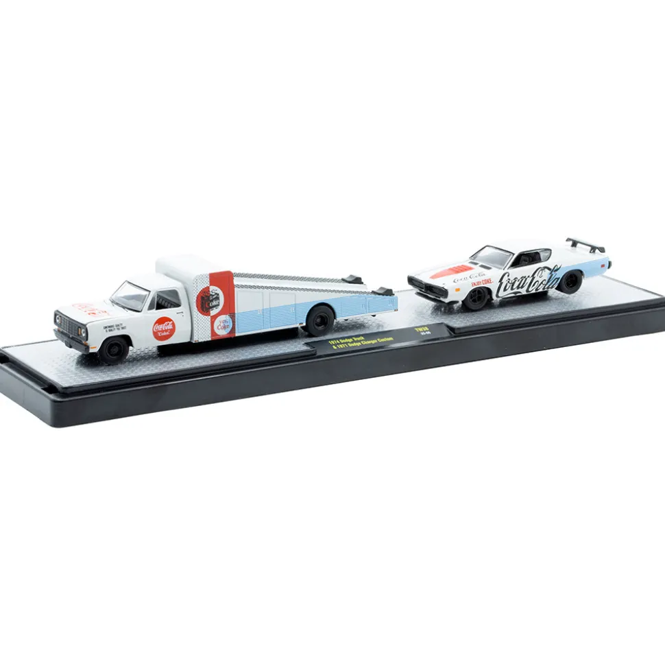 1974 Dodge Truck & 1971 Dodge Charger Custom 1:64 Scale Diecast Model Truck by M2 Machines