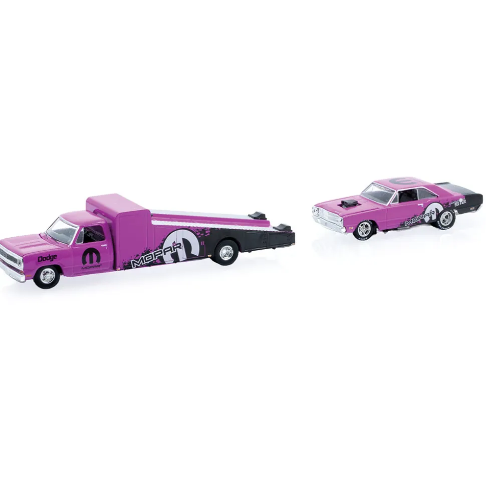 1974 Dodge Truck & 1969 Dodge Dart Swinger 340 1:64 Scale Diecast Model Truck by M2 Machines