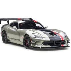 2017 Dodge Viper GTS-R Commemorative Edition ACR - Bullet Silver Metallic w/Black Stripes 1:18 Scale Diecast Model Car by AutoArt