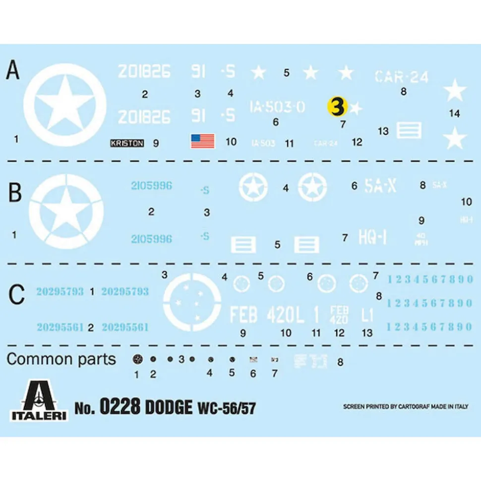 Dodge WC-56/57 Command Car 1/35 Kit 1:35 Scale Plastic Model Kit by Italeri