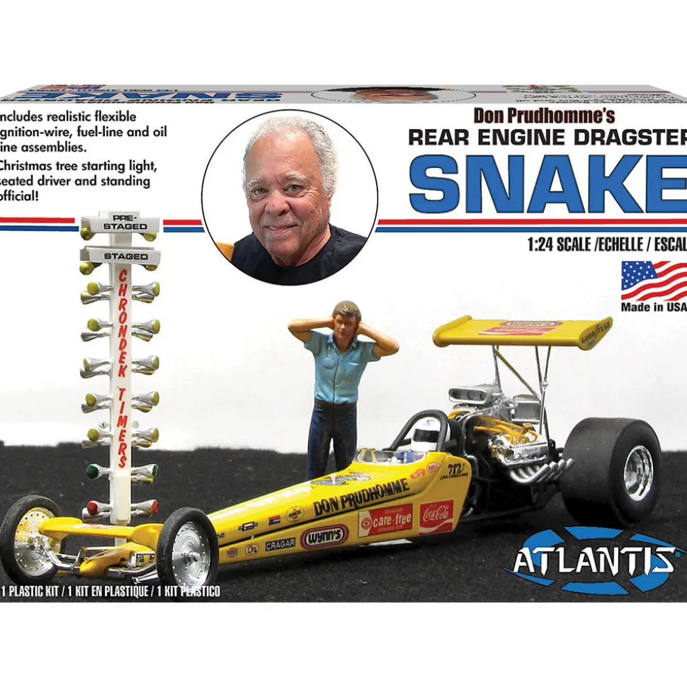 Don Prudhomme Snake Rear Engine Dragster - Model Kit 1:24 Scale Plastic Model Kit by Atlantis Models