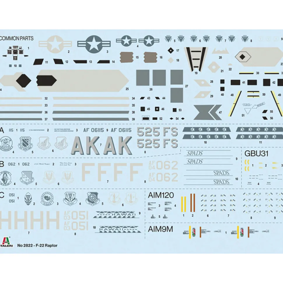 F-22A Raptor 1/48 Kit 1:48 Scale Plastic Model Kit by Italeri