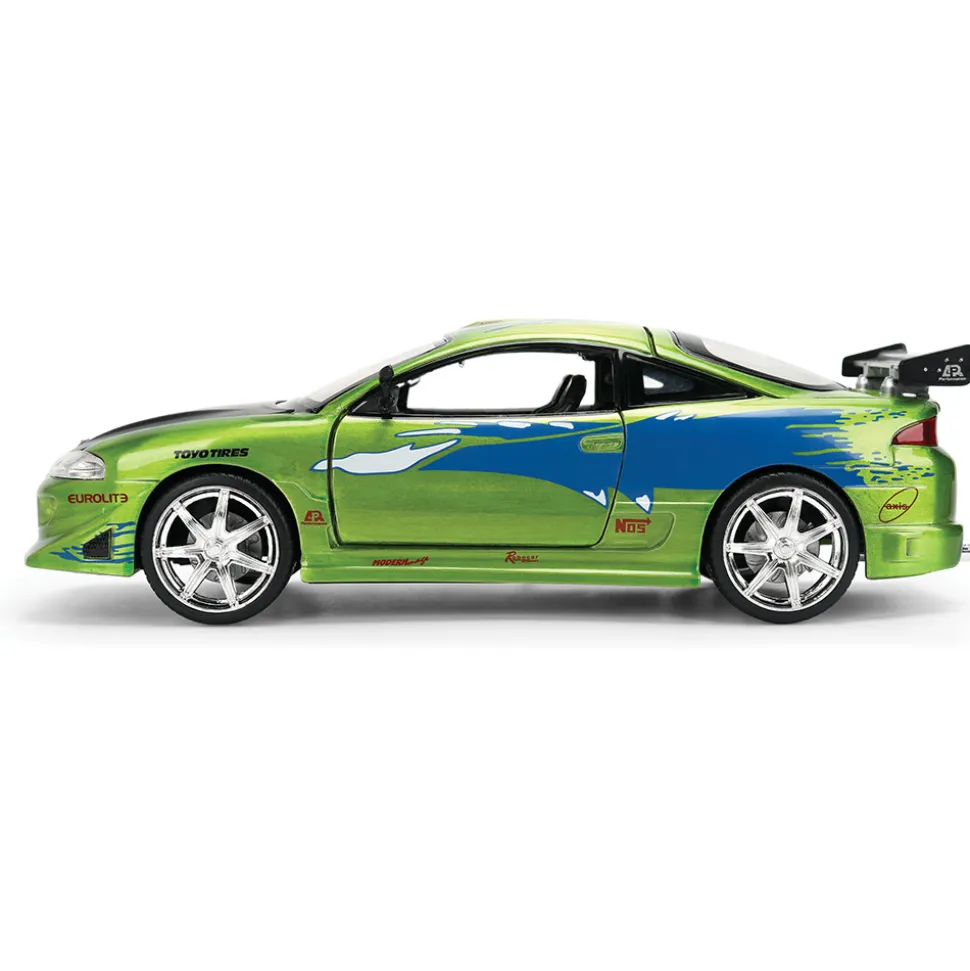 Fast & Furious 25th Anniversary BRIAN's Mitsubishi Eclipse - Brushed Metal Finish 1:24 Scale Diecast Model Car by Jada Toys