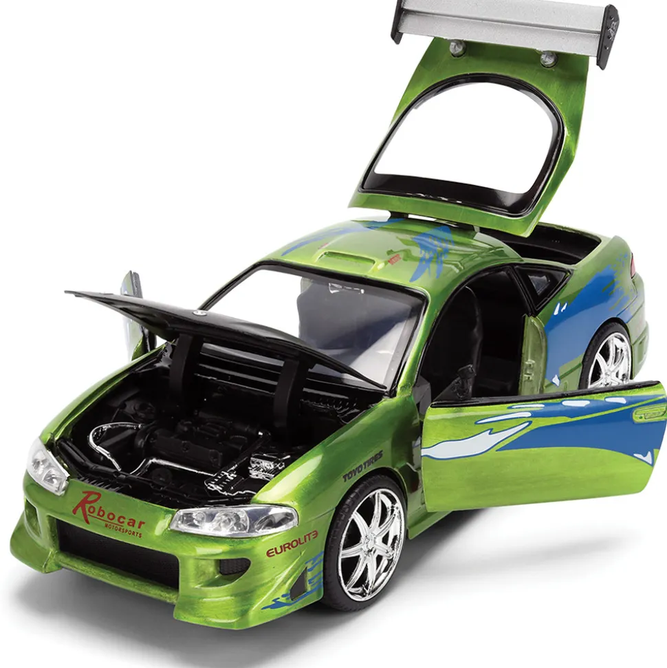 Fast & Furious 25th Anniversary BRIAN's Mitsubishi Eclipse - Brushed Metal Finish 1:24 Scale Diecast Model Car by Jada Toys