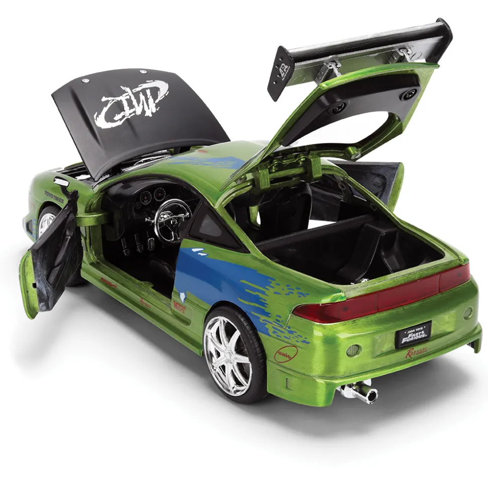 Fast & Furious 25th Anniversary BRIAN's Mitsubishi Eclipse - Brushed Metal Finish 1:24 Scale Diecast Model Car by Jada Toys