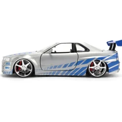 Fast & Furious 25th Anniversary BRIAN's Nissan Skyline GT-R - Brushed Metal Finish 1:24 Scale Diecast Model Car by Jada Toys
