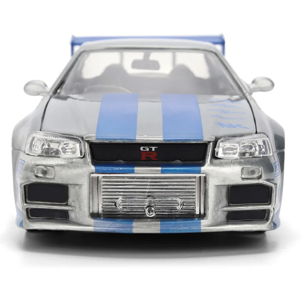 Fast & Furious 25th Anniversary BRIAN's Nissan Skyline GT-R - Brushed Metal Finish 1:24 Scale Diecast Model Car by Jada Toys