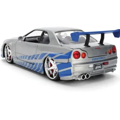 Fast & Furious 25th Anniversary BRIAN's Nissan Skyline GT-R - Brushed Metal Finish 1:24 Scale Diecast Model Car by Jada Toys